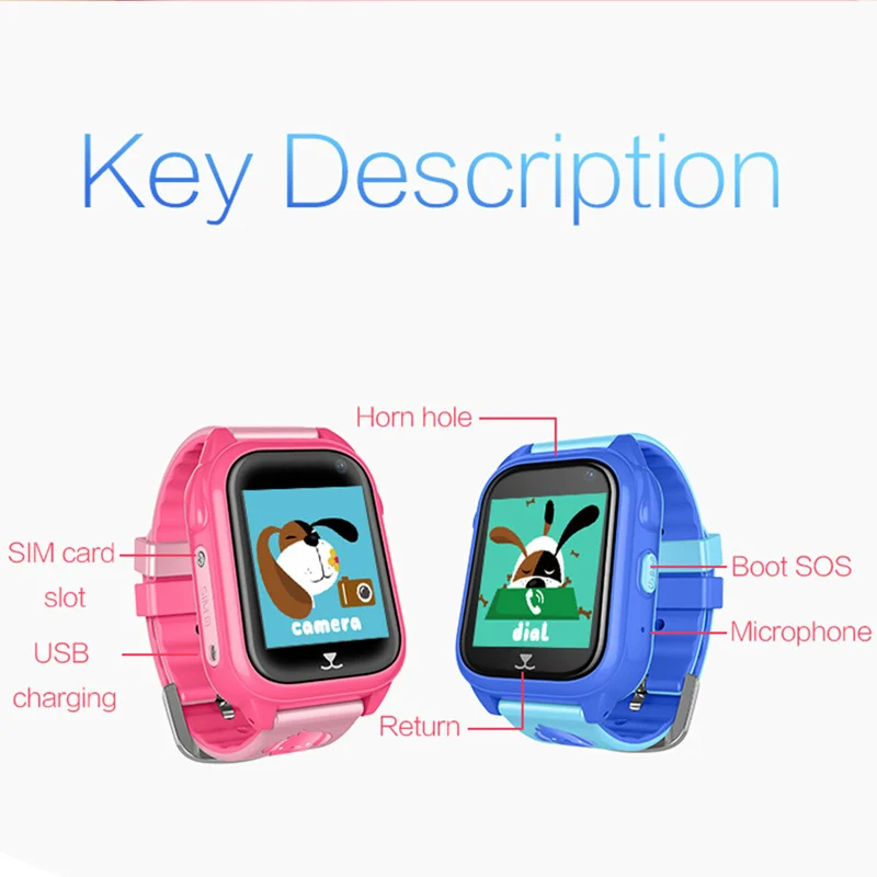 Kids Smart Watch GPS Positioning IP67 Waterproof SOS Long Standby Telephone Watch with Camera DQ-Drop