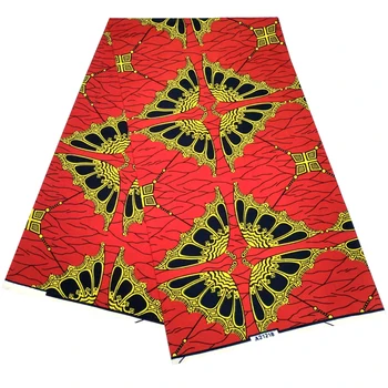 

Polyester African wax print fabric,Ankara fabrics Batik wax kitenge fabric 6 yards LBLD-191