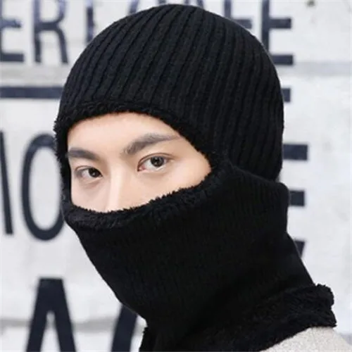 Зимние шапки для мужчин Skullies Beanie шапка зимняя шапка мужской женский шерстяной шарф шапка s Набор Балаклава маска Knitted шапка вязаная шапка - Цвет: H
