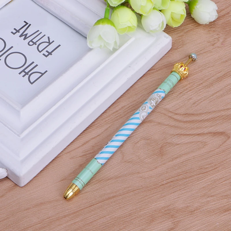 6Pcs Princess Crown Premium Gel Pen Black Ink Marker Lovely Polka Dot Stationery LX9A
