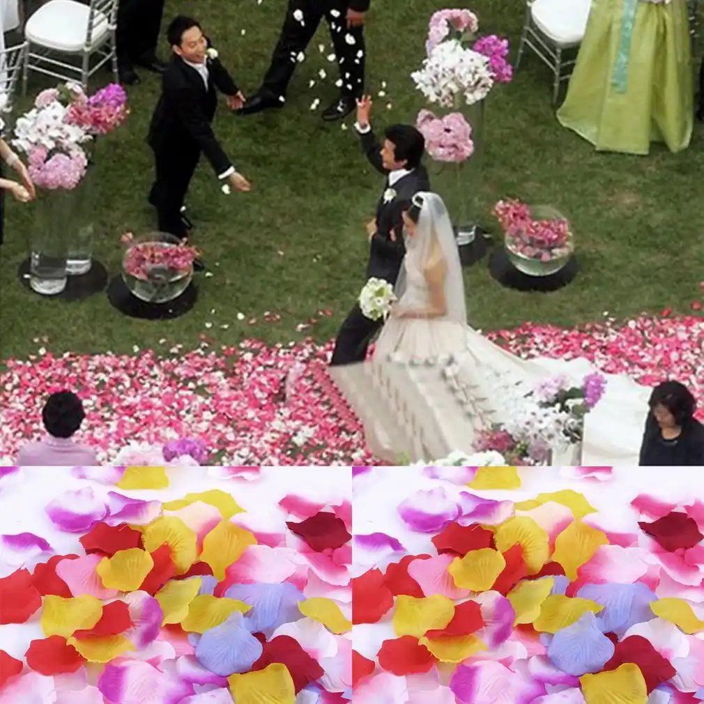 New 100pcs Artificial Rose Flower Petals For Wedding Party Table