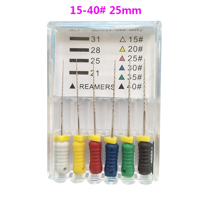 Стоматологическая стоматологическая эндо файлы к Лима 6 шт./упак. очистка корневого канала Файлы х 25 мм стоматологический K развёртки R файлы Эндодонтический стоматологический инструмент - Цвет: H files 21mm