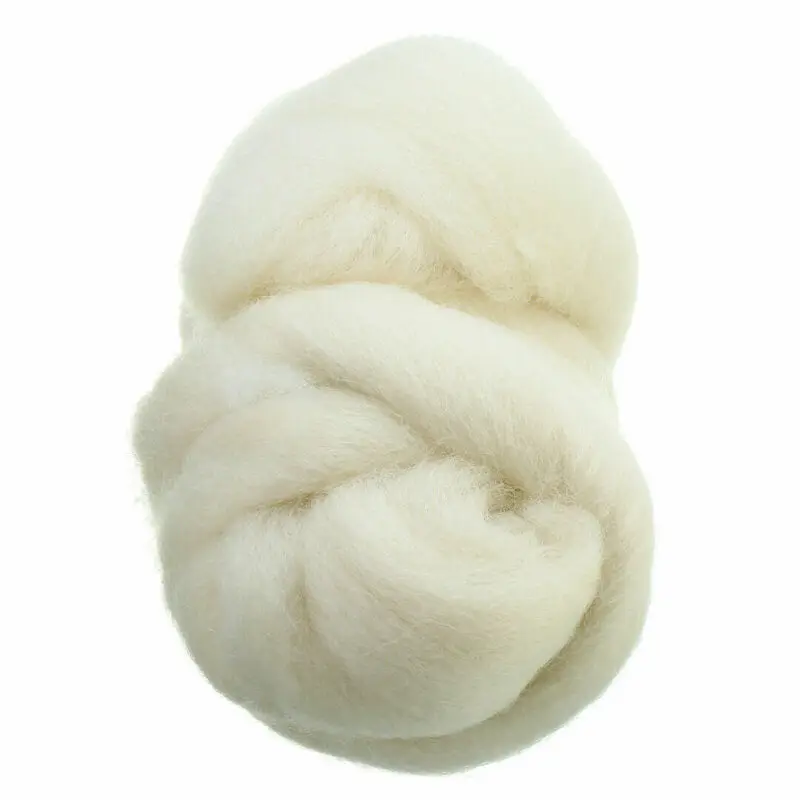 100g Weiß Wolle Needlefelting Top Roving Gefärbt Filzen Faser