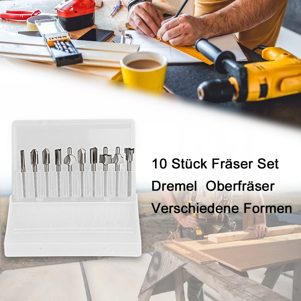 10 шт. фасонные фрезы HSS 1/8 прямой хвостовик отделка V паз Cove Dremel Маршрутизатор биты