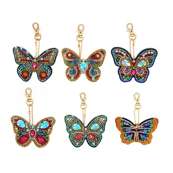 

6Pcs Butterfly 5D Diamond Painting Kits Diamond Mosac Bag Pendant Ornaments Full Set of Diamond Embroidery Homfun