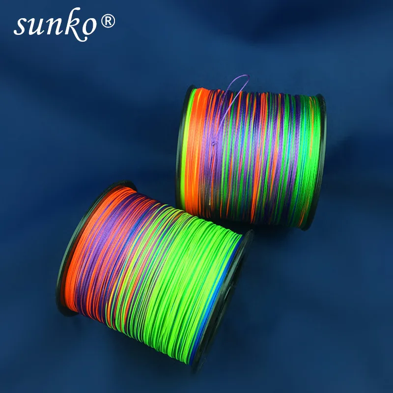 8 нитей 300 м 500 м 1000 м SUNKO брендовая японская мультифиламентная полиэтиленовая цветная плетеная леска 15~ 140 фунтов