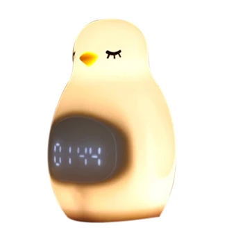 

Cute Children Small Alarm Clock Bedroom Bed Sleeping Students Mute Light Recharge Small Night Lights Home Decoration,Yellow Ligh