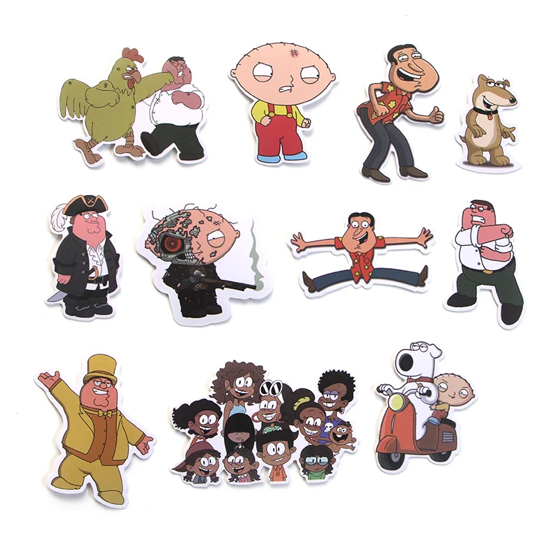 CA64 55PCS/set Family Guy TV Show DIY Skateboard Graffiti Laptop Badge Motorcycle Luggage Bags Accessories