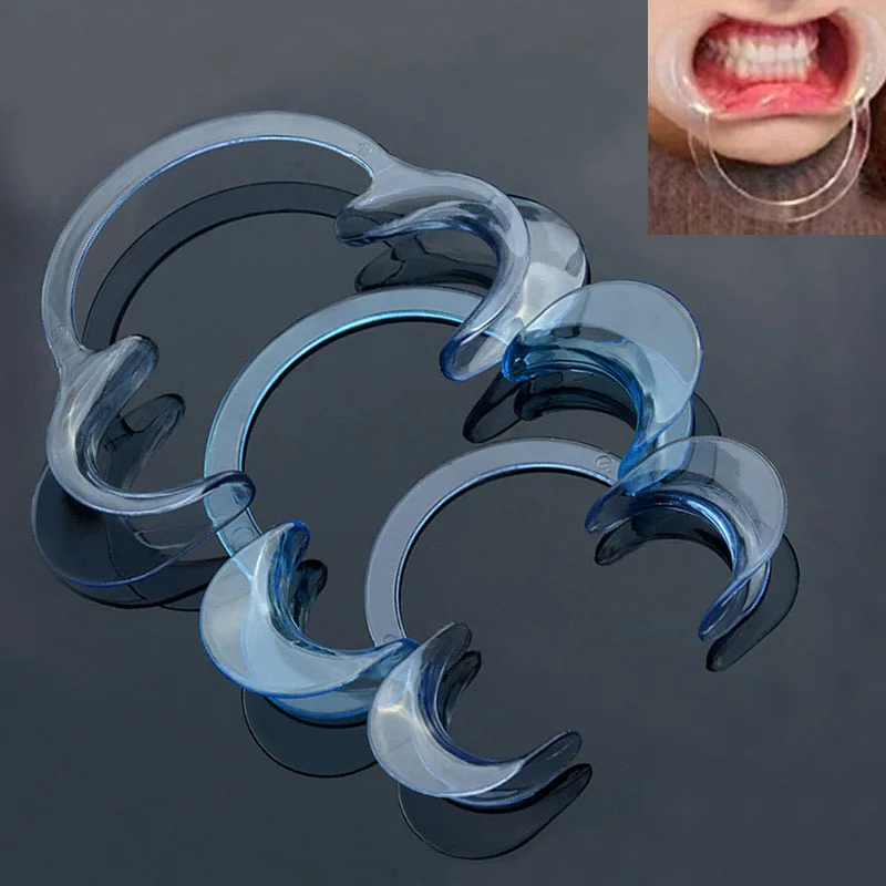 Dental C-forma mejilla Retractor 5 unids/lote blanqueamiento de dientes de la boca estabilizador labio forma abridor dentista ortodoncia herramienta