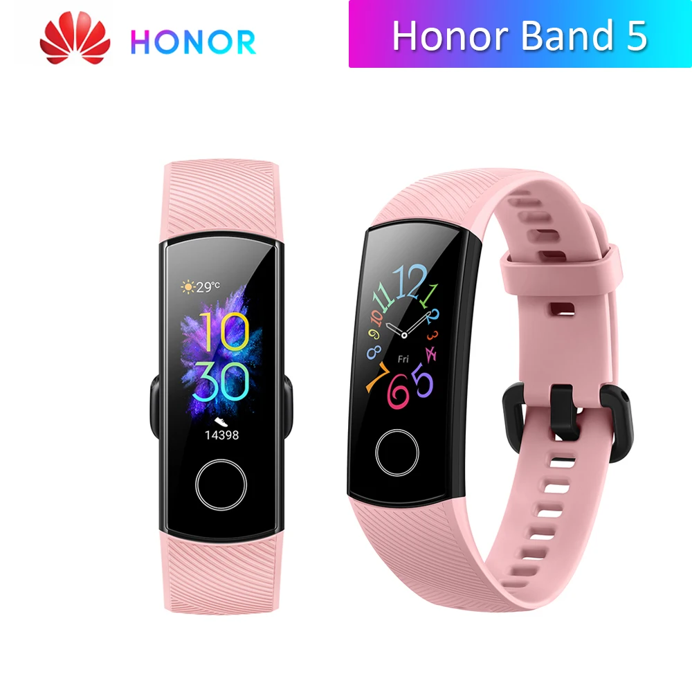 HONOR Band 5 фитнес умный Браслет мониторинг сердечного ритма 5 АТМ водонепроницаемый плавающий Bluetooth 4,2 смарт часы наручные часы