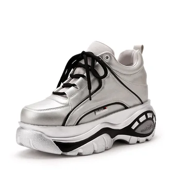 

New Casual Sneakers Women Autumn Winter Platform Shoes Creepers Ladies Flats Shoes Harajuku Comfortable Height Increasing Shoes