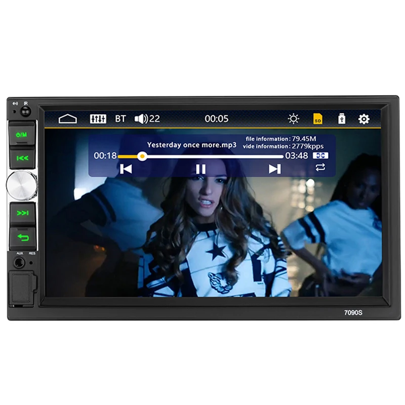 Автомагнитола HD 7 дюймов контактный экран стерео 12 В 2 Din FM ISO мощность Aux вход Авто MP5 плеер SD USB 7090S