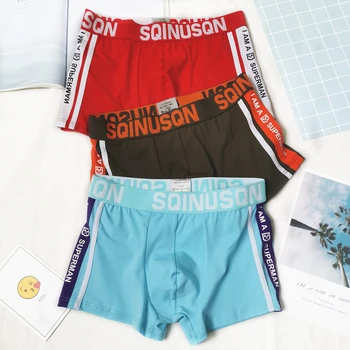 

3PCS Men Boxer Stripe Solid Color Man Boxer Underwear Cotton Sports Style Fashion Simplicity Men Underwear Boxer Shorts Factory