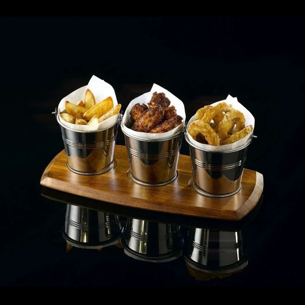 Mini Metal Pail Tin Pails Small French Tinplate Serving for Fries Food Barrel Galvanized Party Pot Wedding Bucket Buckets mini metal bucket mini buckets