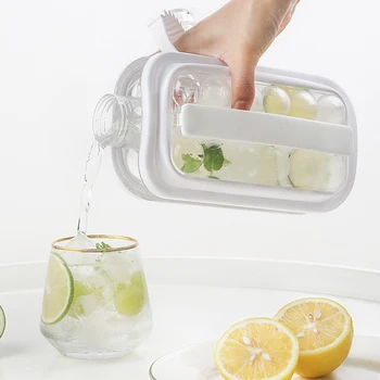 

Bar Ice Maker Kettle Summer Party Cooler Container Home Kitchen 17 Grids Holiday DIY Flat Body Portable With Lid For Cold Drink