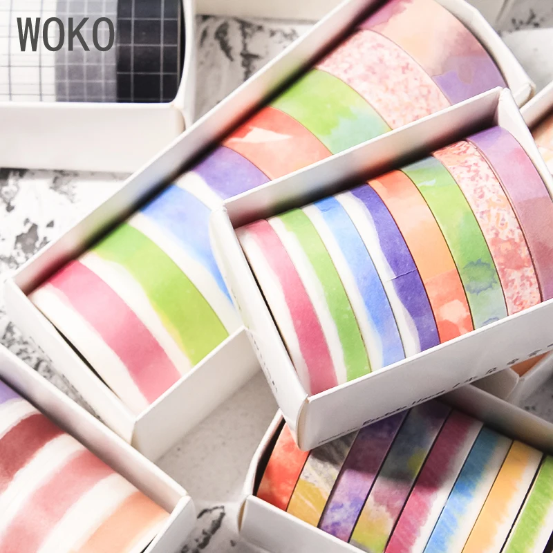 WOKO 10 рулонов Базовая окрашенная сетка черный Белый Английский Моранди коллаж