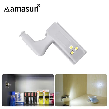 

Universal 3 LEDs Hinge Lamp under Cabinet Lights Inner Hinge Kitchen Light for Wardrobe Cupboard Closet Luz Armario