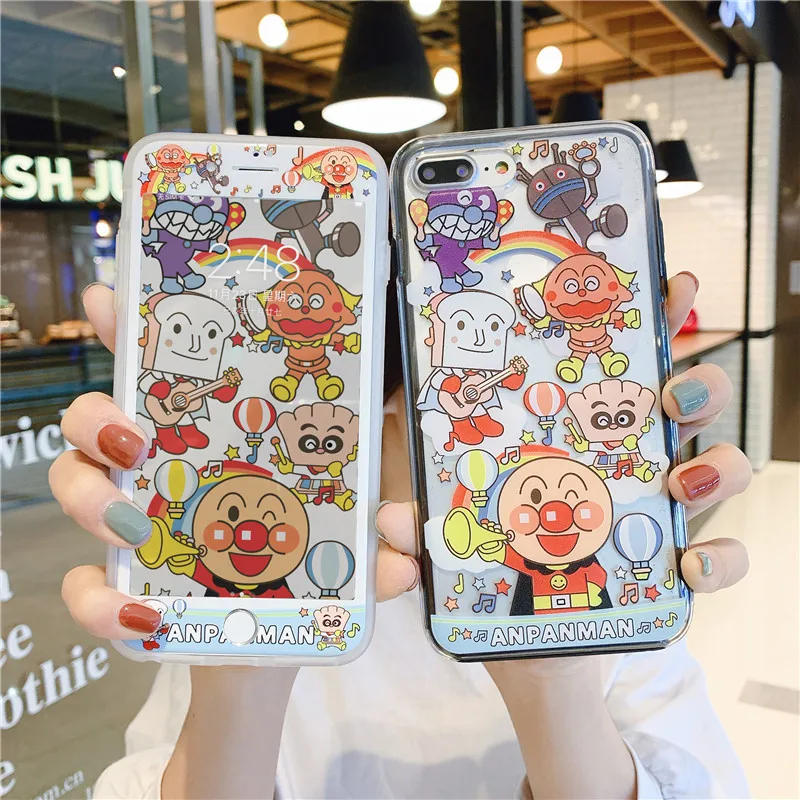 Для iPhone 11 pro Max чехол для телефона с мультяшным медведем+ пленка для экрана из закаленного стекла для iPhone X XS Max XR 7 8 6s Plus прозрачный чехол