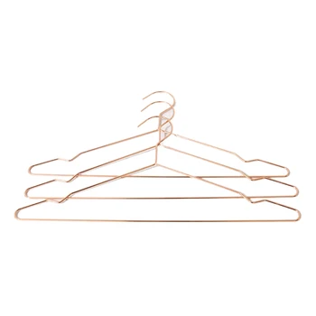 

Metal Strong Clothes Coat Dress Hangers Pack of 10 Chromium-Plated Non-Slip Space Saving, Rose Gold 42 cm