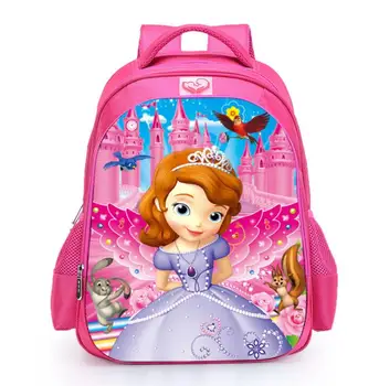 

16 inch Girls Snow queen School Bags Princess Elsa Schoolbag Children Backpack kids Cartoon Primary Bookbag