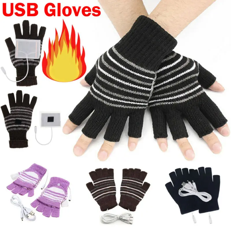 

5V Knitted Heating Gloves Battery Powered for Heated Gloves Hunting Motocross Winter Gloves for USB Gloves Motorbike Motorcycle