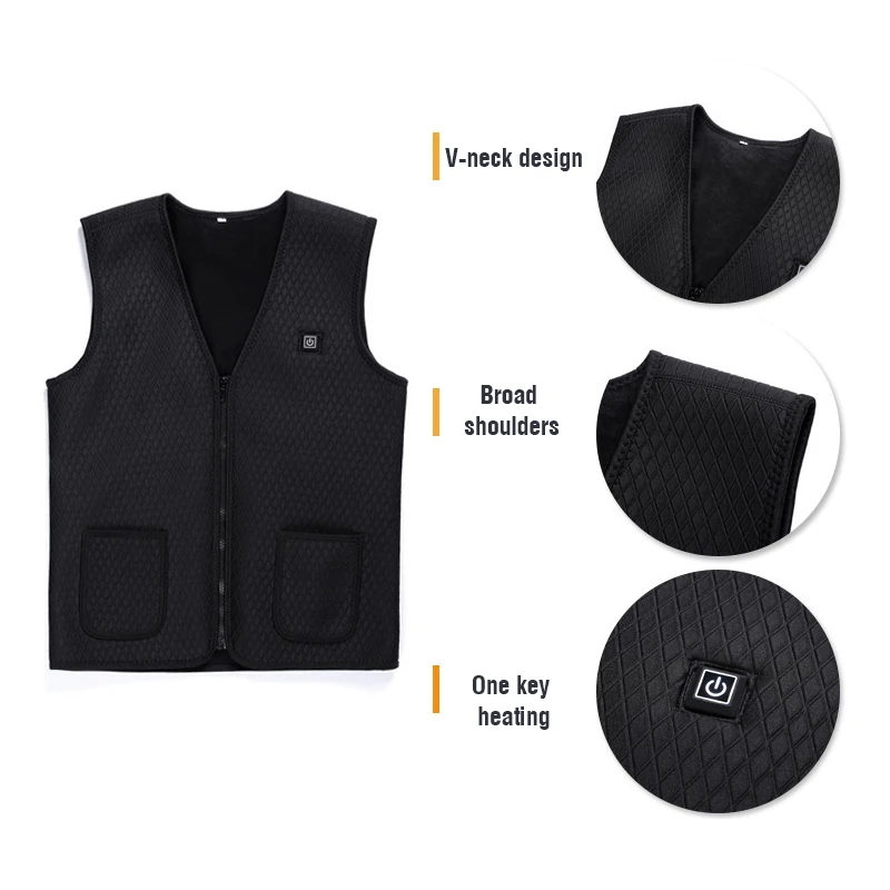 Heated jacket Five Areas Heated USB Infrared Heating Vest Winter Men Women Outdoor Sports Skiing Hiking Fishing Washable