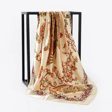 Шелковые шарфы Foulard 90*90 см квадратная голова хиджаб шарф Женский шифон шаль Бандана обертывание глушитель парео Шелковые шарфы Foulard 90*90 см квадратная голова хиджаб шарф Женский шифон шаль Бандана обертывание глушитель парео