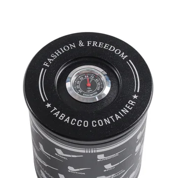 

Tobacco Storage Container Humidor Humidifier with Hygrometer Metal Pipe Tobacco Box Moisturizing Jar Tank Smoking Accessories