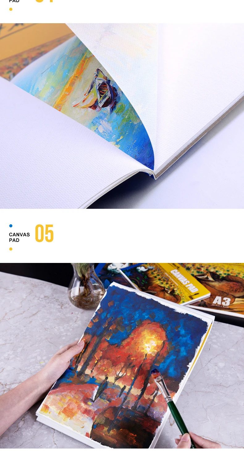 10 Sheet/pack Oil Acrylic Painting Canvas Pad Paper Book 280g painting canvas  paper A3/A4/A5 - AliExpress