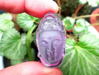 

LETSFUN Fine Jewelry Natural Amethyst Hand Carved Amethyst Buddha Guanyin Charm Pendant Free Shipping