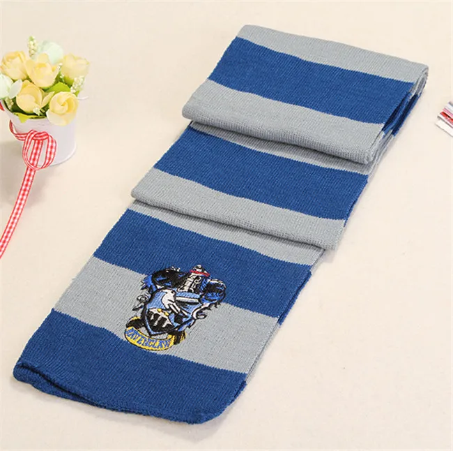 Halloween Magic School scarf cosplay costume scarf Hermione Gryffindor Ravenclaw Slytherin Hufflepuff Scarf for Boys and Girls - Цвет: Ravenclaw