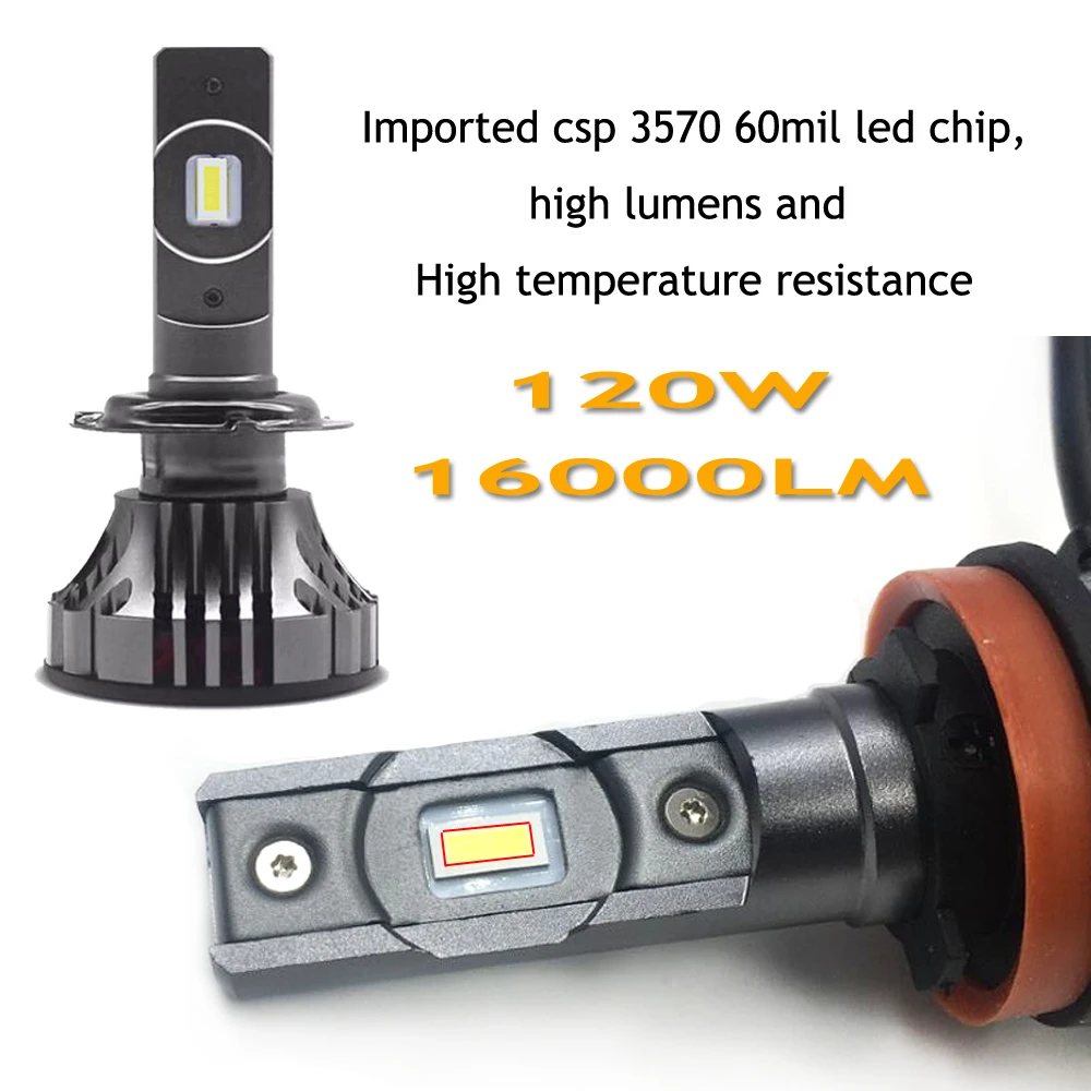 Светодиодная лампа YOTONGLIGHT H7 для автомобильных фар H4 светодиодная 120 Вт 9005 лм Led H1 H11