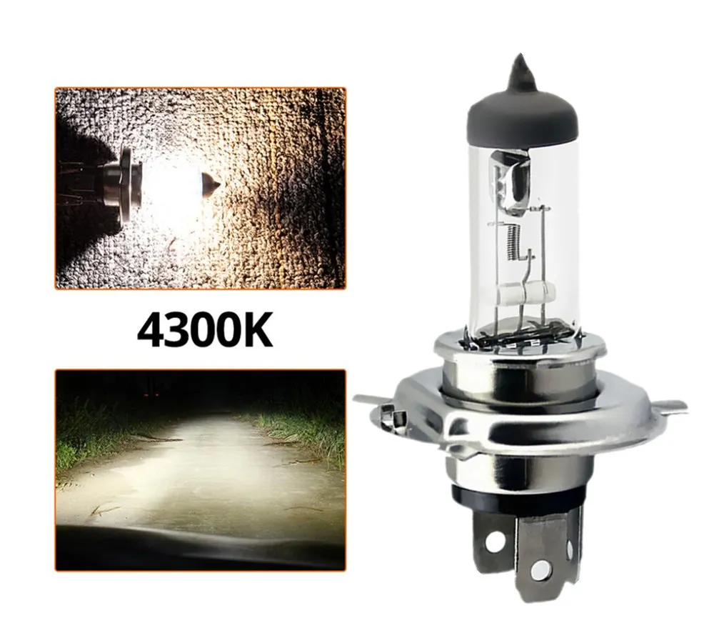 Супер белая желтая галогенная лампа H4 H7 12V 100W 3000K 4300K 6000K кварцевый стеклянный