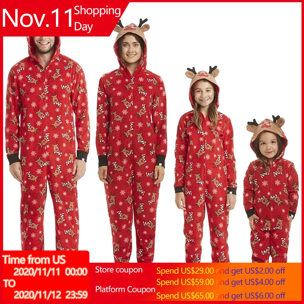 2020 Christmas Family Matching Pyjamas Adult Kid Baby Family Matchint Outfits Pajamas Deer Romper Fa