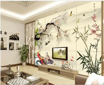 

wallpaper for walls 3 d for living room 3d chinese background wall chinese style plum tv wall painting