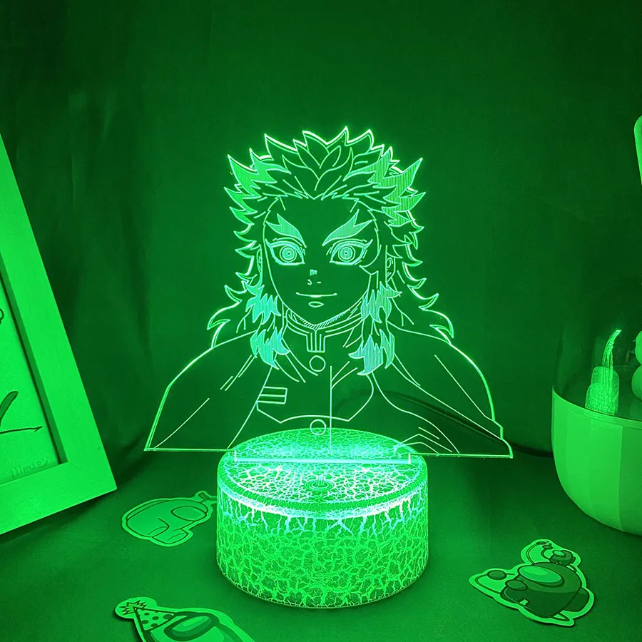 Nouveau Lampe LED 3D de Kyōjurō Rengoku - Anime Demon Slayer