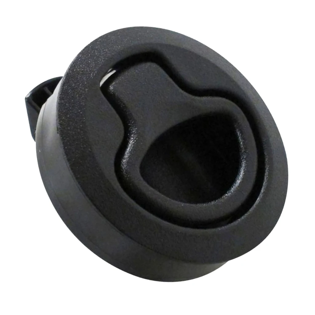 Marine Boat 2 inch 50mm Round Flush Mount Pull Hatch Latch Lift Handle, Black