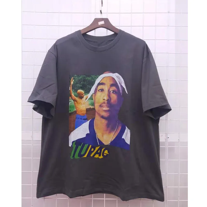 Лучшее качество 2pac футболки для мужчин и женщин хип-хоп Уличная одежда хлопок Тупак топ тройники Летний стиль большой 2pac футболка