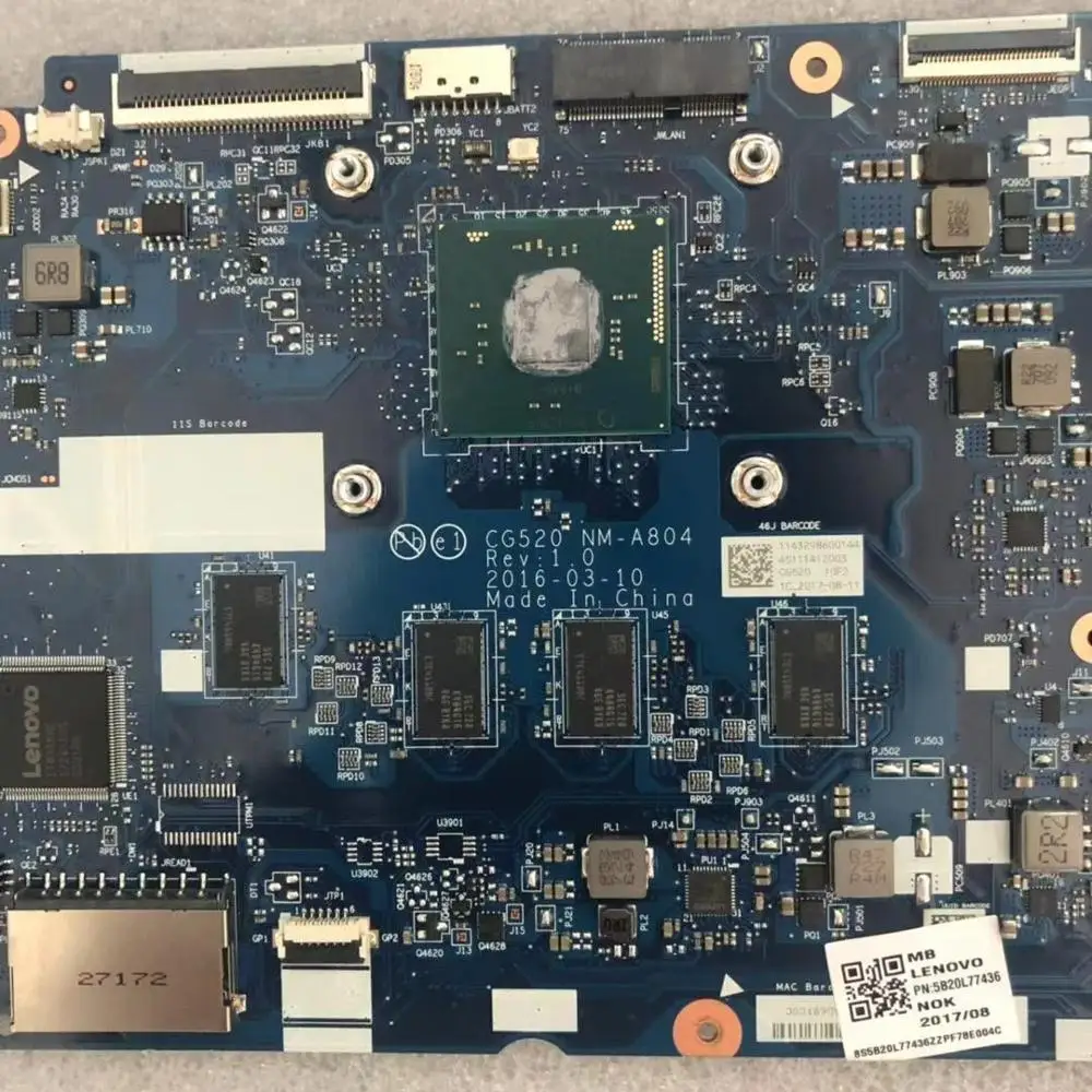  CG520 NM-A804 110-15IBR for Lenovo IdeaPad Laptop motherboard Com CPU N3710U RAM:4GB 100% test ok