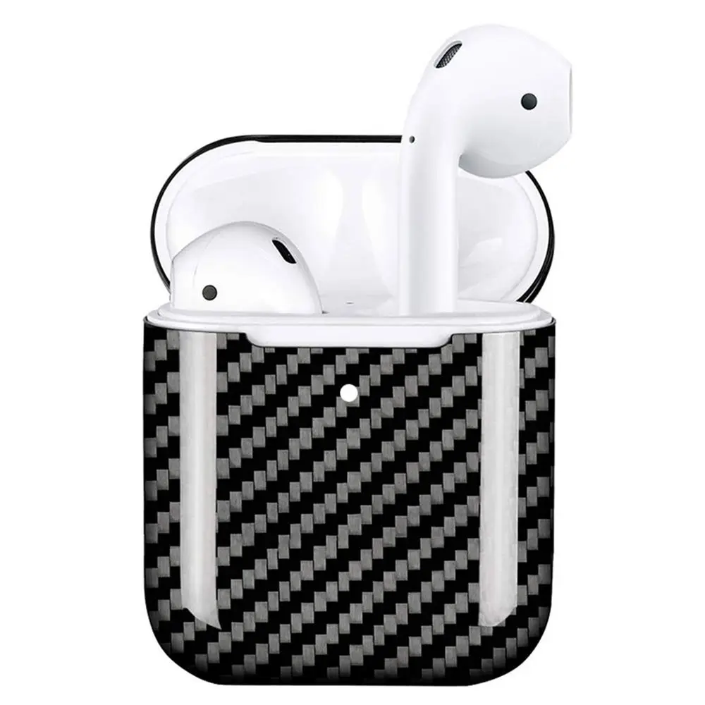 Светодиодный чехол для наушников из углеродного волокна для Apple AirPods 2, беспроводной чехол из настоящего углеродного волокна, защитный чехол s, аксессуары для наушников