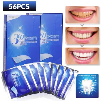 

56Pcs/28Pair Teeth Whitening Strips Stain Removal Bleaching Gel Veneers Teeth Oral Hygiene Dental Care Dental Cleaning Tools