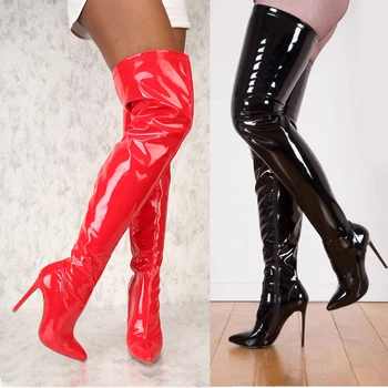 

Stylesowner 2019 Plus Size Brand Pointed Toe Women Boots Sexy Thin High Heel Party Shoe Woman Winter Ovet The Knee Boots
