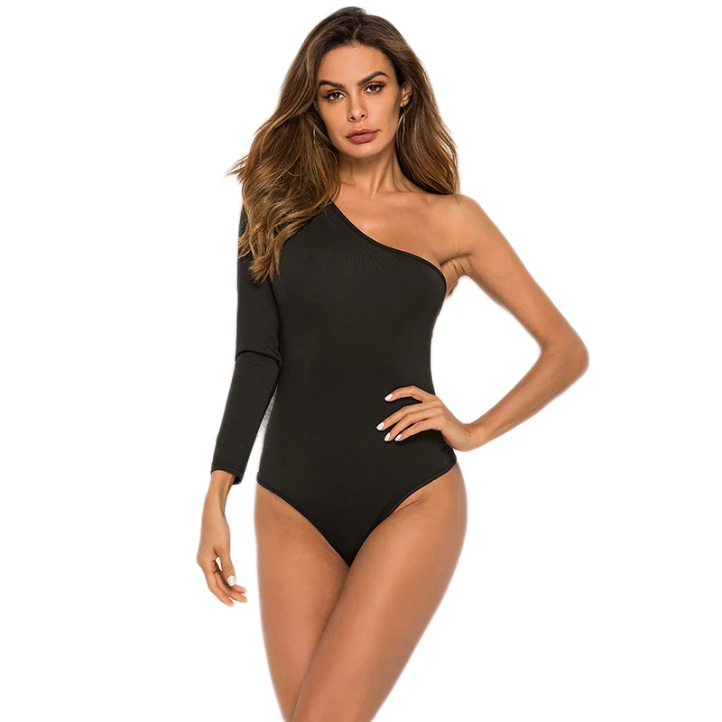 Women Long Sleeve Bodysuit Fashion Stretch Womens Bodysuit With Button Solid Slim Casual Ladies Rompers Autumn Clothing