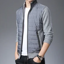 Осенне-зимний мужской модный Повседневный толстый теплый свитер на молнии в стиле пэчворк, куртка, одежда