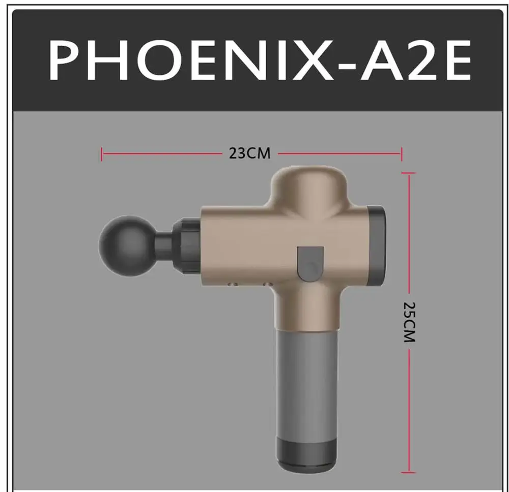 Phoenix A2E пистолет для глубокого мышечного массажа, тканевый массажер, терапевтический массажер для тела, устройство для тренировки мышц, облегчение боли, коррекция фигуры