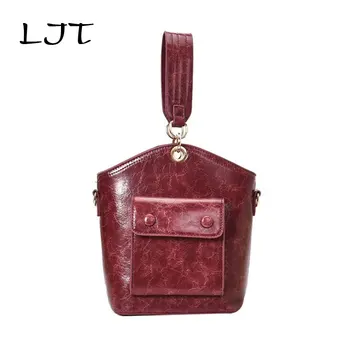 

Fashionable Female Retro Texture Bucket Bag Designer Hangbags Women High Quality PU Leather Shoulder Messenger Bag Tote Purse