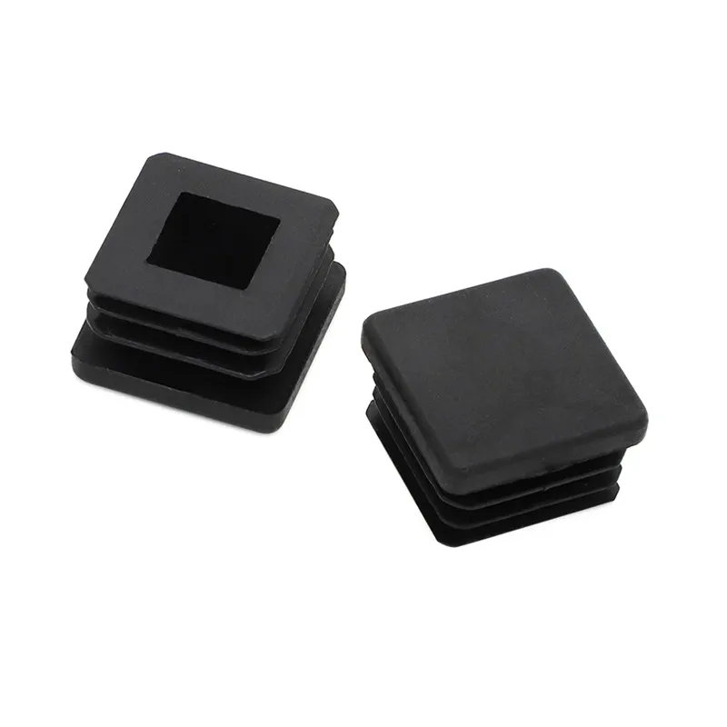 4 Tappi In Plastica Neri 100x100mm Per Tubi Quadrati - Protezione Pavimento, Anti-Rumore Per Sedie E Mobili - Foto 8
