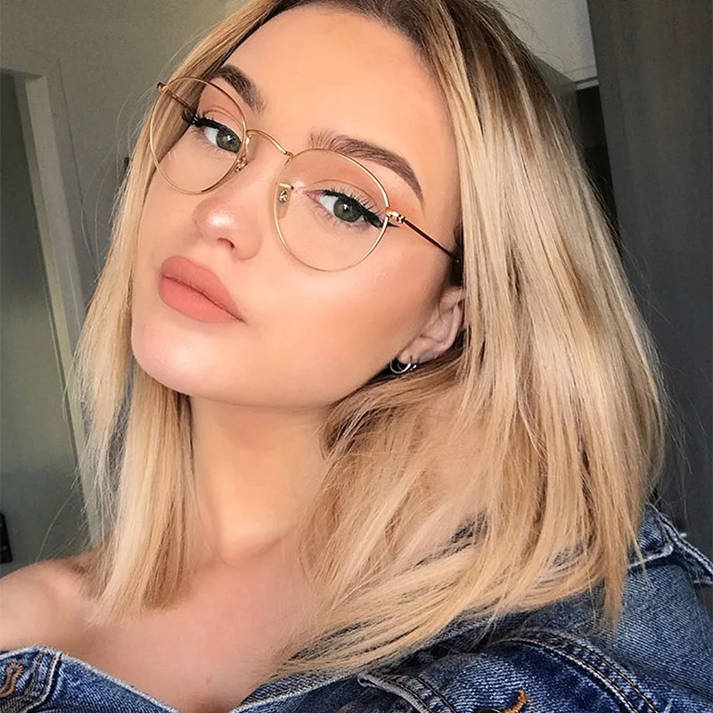 

MYT_0323 Computer Glasses 2020 Eyewear Frames Game Glasses Anti Glare Eyeglasses Frame Women Round Clear Lens Glasses