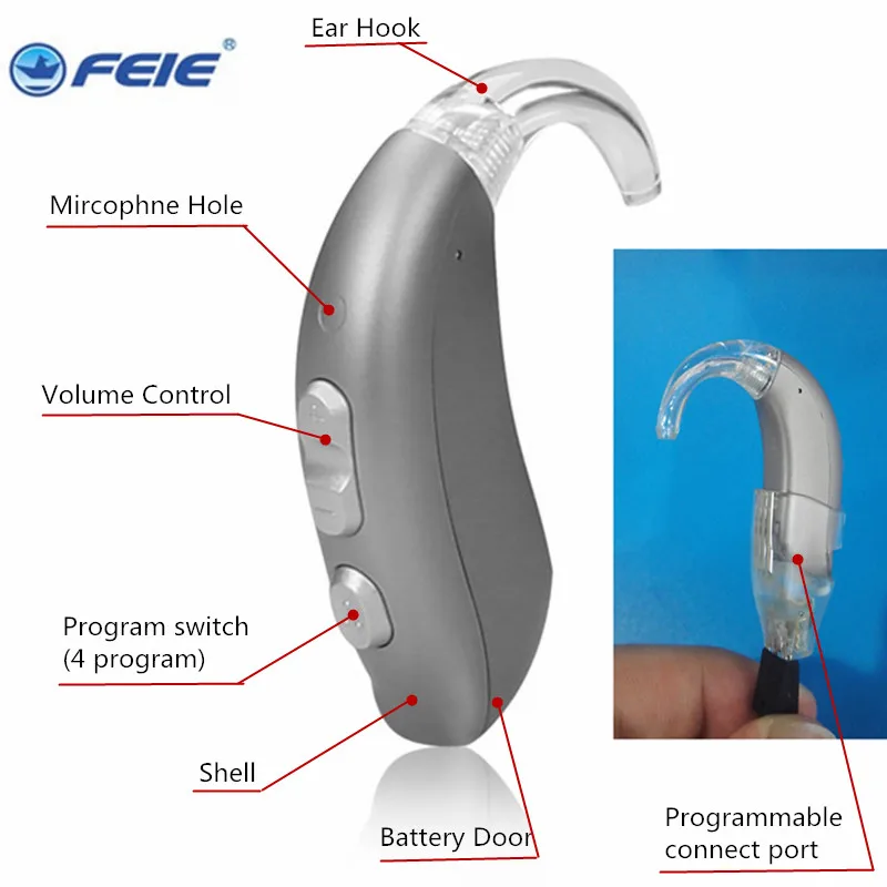 NEW Senior Deaf High-End Digital Programmable Wireless High Power Non-Rechargeable Hearing Aid Volume Amplifier Volume Amplifier 6