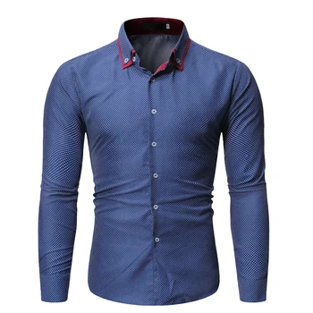 

New neckline color matching simple casual Long Sleeve Shirt